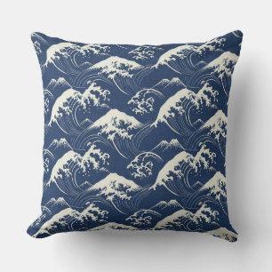 Great Wave Mandala – Seamless Japanese-Inspired Oc Cushion