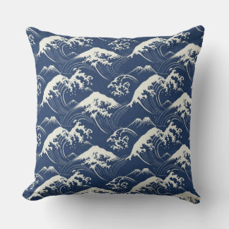 Great Wave Mandala – Seamless Japanese-Inspired Oc Cushion