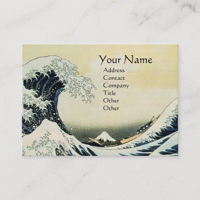 GREAT WAVE MONOGRAM BUSINESS CARD (Front)