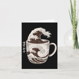Great Wave Of Coffee Splash Japanese Art Mug Caffe Card
