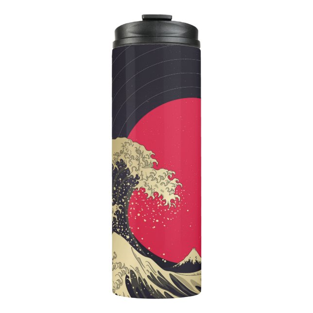 "Great Wave of kanagawa". Hokusai, Japanese wave i Thermal Tumbler (Front)