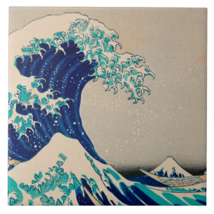 GREAT WAVE OF KANAGAWA Katsushika Hokusai Japanese Ceramic Tile