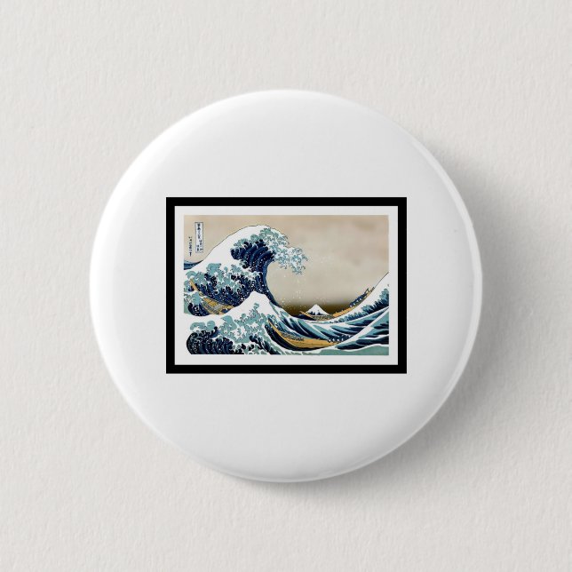 Great Wave off Kanagawa 6 Cm Round Badge (Front)