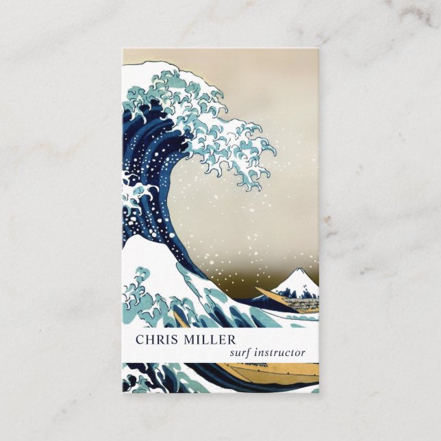 Great Wave off Kanagawa by Hokusai Surfer Business Card (Front)