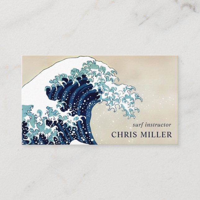 Great Wave off Kanagawa by Hokusai Surfer Business Card (Front)