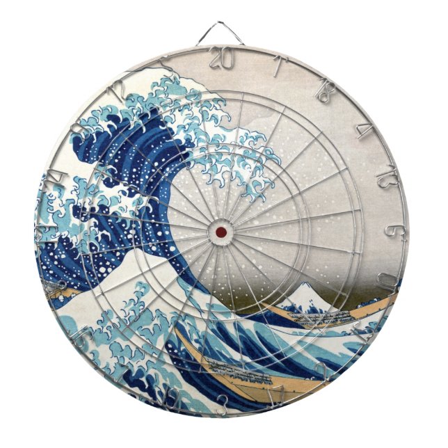 Great Wave Off Kanagawa Hokusai Japanese Fine Art Dartboard (Front)