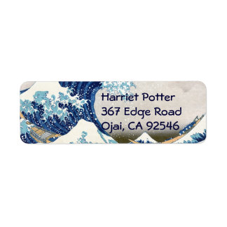 Great Wave Off Kanagawa Hokusai Japanese Fine Art Return Address Label