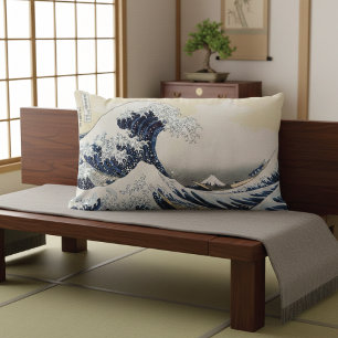 Great Wave off Kanagawa Hokusai Lumbar Cushion