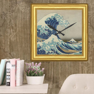 Great Wave off Kanagawa, Japan, Framed Square Wall Clock