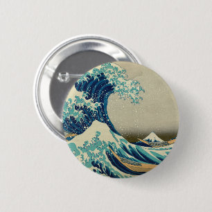 Great Wave off Kanagawa & Japanese Art /Japan 6 Cm Round Badge