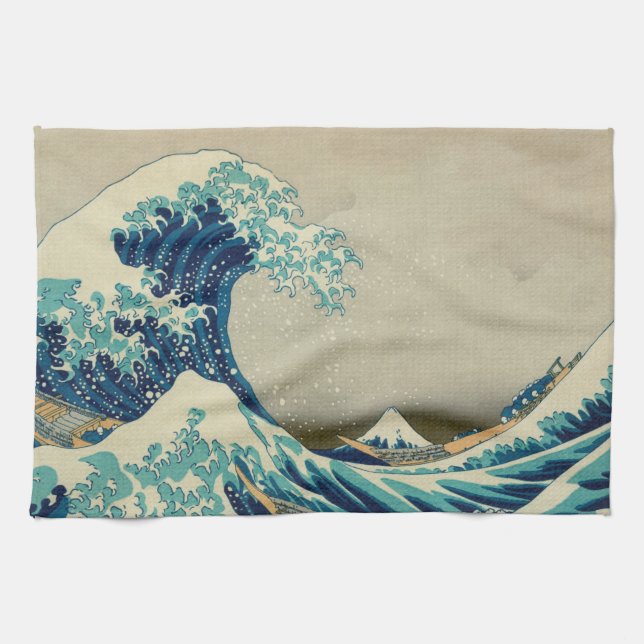 Great Wave off Kanagawa & Japanese Art /Japan Tea Towel (Horizontal)