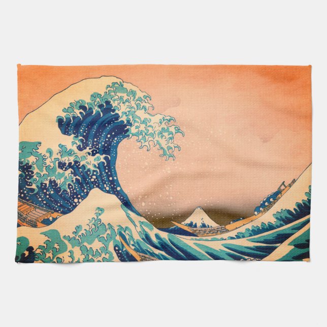 Great Wave off Kanagawa & Japanese Art /Japan Tea Towel (Horizontal)