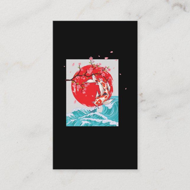 Great Wave off Kanagawa Japanese Fish Carp Koi Business Card (Front)