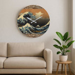 Great Wave Off Kanagawa Japanese Ukiyo-e Art  Large Clock<br><div class="desc">Few artworks in history have captured the imagination of the world like The Great Wave off Kanagawa, the legendary masterpiece created by the renowned Japanese artist Katsushika Hokusai. Known for its dramatic motion and timeless symbolism, this iconic image has transcended centuries and cultures to become one of the most recognized...</div>