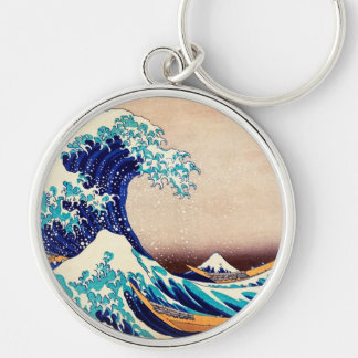 Great Wave Off Kanagawa Japanese Vintage Fine Art Key Ring