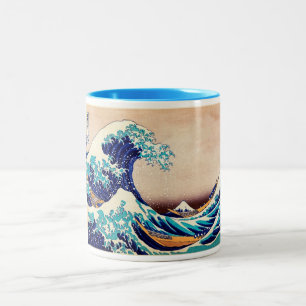 Great Wave Off Kanagawa Japanese Vintage Fine Art Two-Tone Coffee Mug