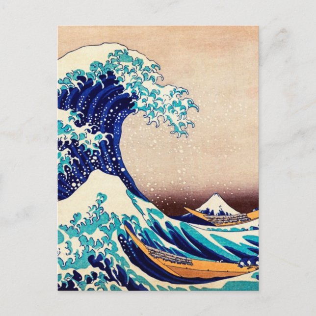 Great Wave Off Kanagawa Japanese Woodblock Print Postcard (Front)