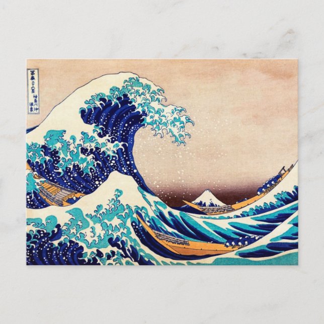 Great Wave Off Kanagawa Japanese Woodblock Print Postcard (Front)