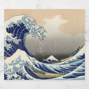 Great Wave off Kanagawa & Mount Fuji Japan Sea Beer Bottle Label