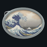 Great Wave off Kanagawa & Mount Fuji Japan Sea Belt Buckle<br><div class="desc">"The Great Wave off Kanagawa, " also known as "Under the Wave off Kanagawa, " is a captivating woodblock print by the renowned Japanese artist Katsushika Hokusai. Created around 1831, it's part of a series titled "Thirty-six Views of Mount Fuji." The artwork depicts a scene of immense power and contrasting...</div>