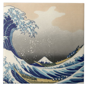 Great Wave off Kanagawa & Mount Fuji Japan Sea Ceramic Tile
