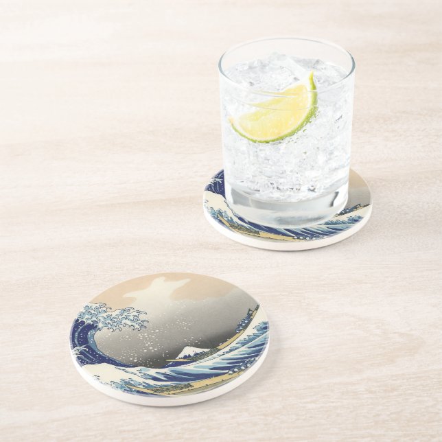Great Wave off Kanagawa & Mount Fuji Japan Sea Coaster (Side)