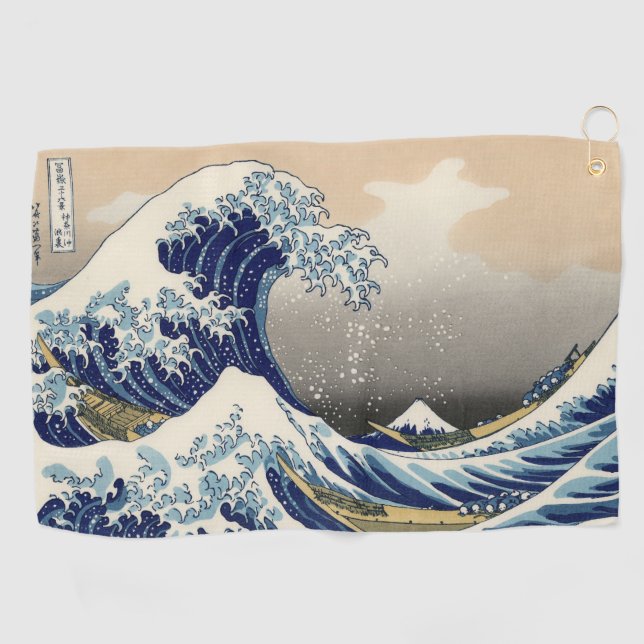 Great Wave off Kanagawa & Mount Fuji Japan Sea Golf Towel (Horizontal)