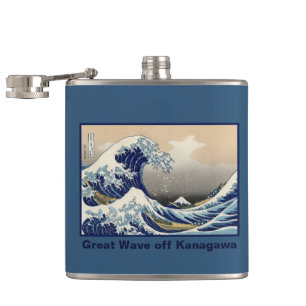 Great Wave off Kanagawa & Mount Fuji Japan Sea Hip Flask