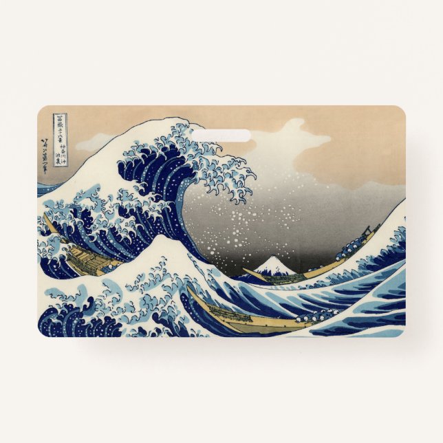 Great Wave off Kanagawa & Mount Fuji Japan Sea ID Badge (Front)