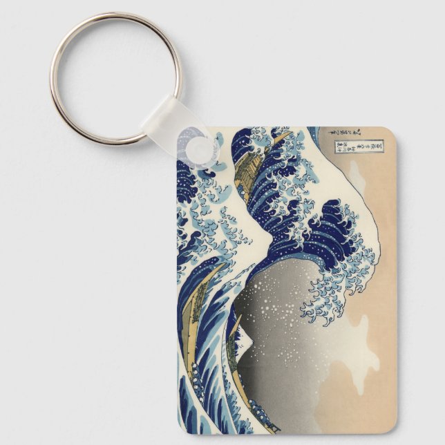Great Wave off Kanagawa & Mount Fuji Japan Sea Key Ring (Front)