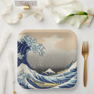 Great Wave off Kanagawa & Mount Fuji Japan Sea Paper Plate