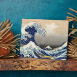 Great Wave off Kanagawa & Mount Fuji Japan Sea Plaque<br><div class="desc">"The Great Wave off Kanagawa, " also known as "Under the Wave off Kanagawa, " is a captivating woodblock print by the renowned Japanese artist Katsushika Hokusai. Created around 1831, it's part of a series titled "Thirty-six Views of Mount Fuji." The artwork depicts a scene of immense power and contrasting...</div>