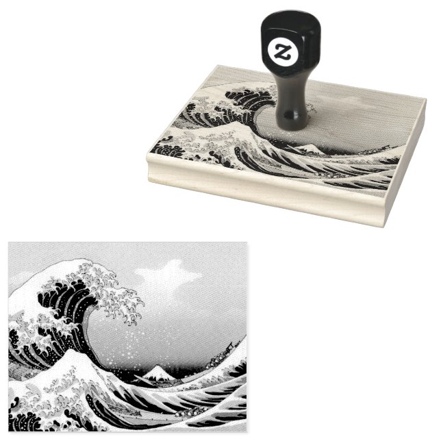 Great Wave off Kanagawa & Mount Fuji Japan Sea Rubber Stamp (Stamped)