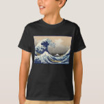 Great Wave off Kanagawa & Mount Fuji Japan Sea T-Shirt<br><div class="desc">"The Great Wave off Kanagawa, " also known as "Under the Wave off Kanagawa, " is a captivating woodblock print by the renowned Japanese artist Katsushika Hokusai. Created around 1831, it's part of a series titled "Thirty-six Views of Mount Fuji." The artwork depicts a scene of immense power and contrasting...</div>