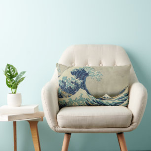 Great Wave Off the Coast of Kanagawa by Hokusai Lumbar Cushion