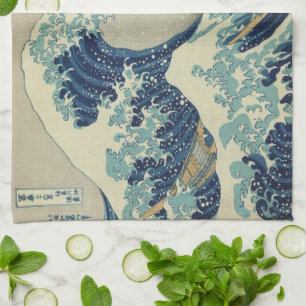 Great Wave Off the Coast of Kanagawa by Hokusai Tea Towel