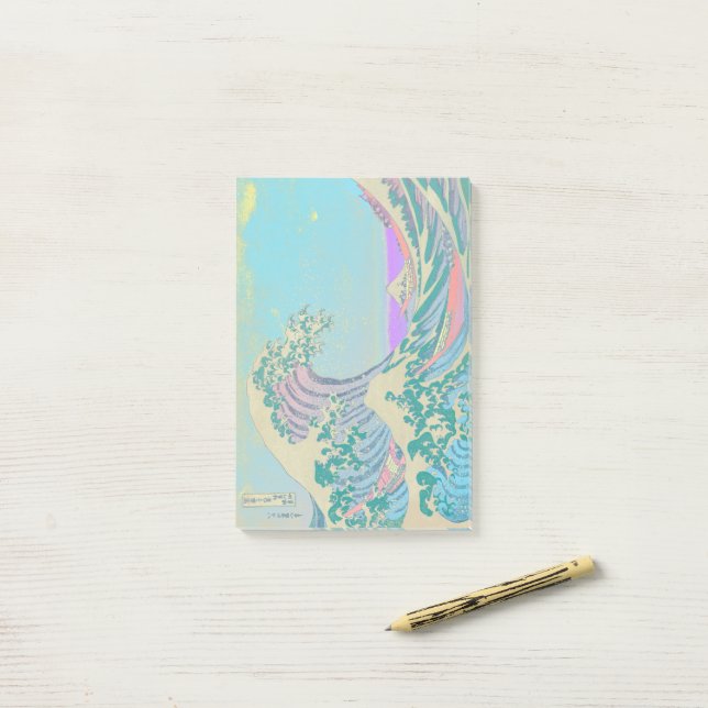 Great Wave Pastel  Post-it Notes (On Desk)