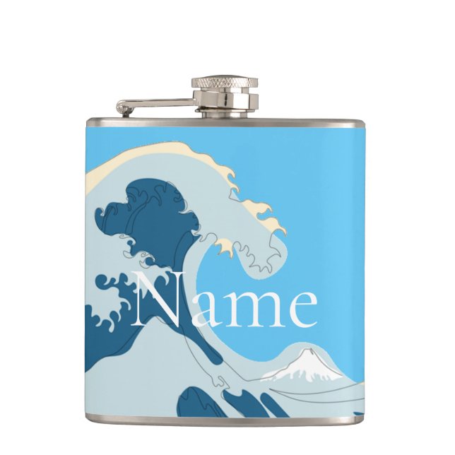 Great Wave Thunder_Cove Hip Flask (Front)