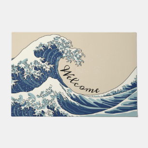 Great wave - traditional blue doormat