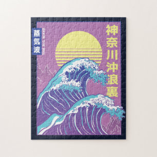 Great Wave Vaporwave Kanagawa Jigsaw Puzzle
