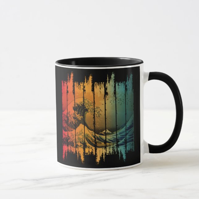 GREAT WAVE VINTAGE SUNSET KANAGAWA MUG (Right)