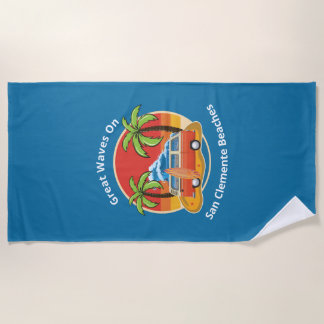 Great Waves On San Clemente Beaches - Surfing Beach Towel