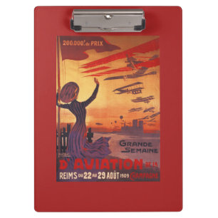 Great Week of Aviation - Woman Waving Poster Clipboard