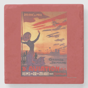Great Week of Aviation - Woman Waving Poster Stone Coaster