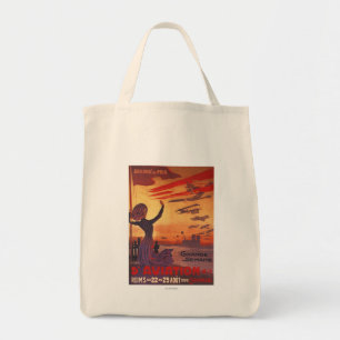 Great Week of Aviation - Woman Waving Poster Tote Bag