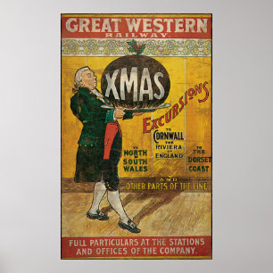 Great Western Railway Christmas Excursions Poster