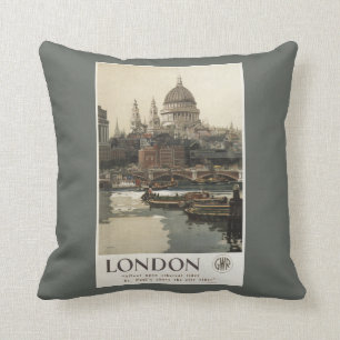 Great Western Railway St. Paul's Travel Poster Cushion