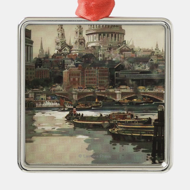 Great Western Railway St. Paul's Travel Poster Metal Tree Decoration (Front)