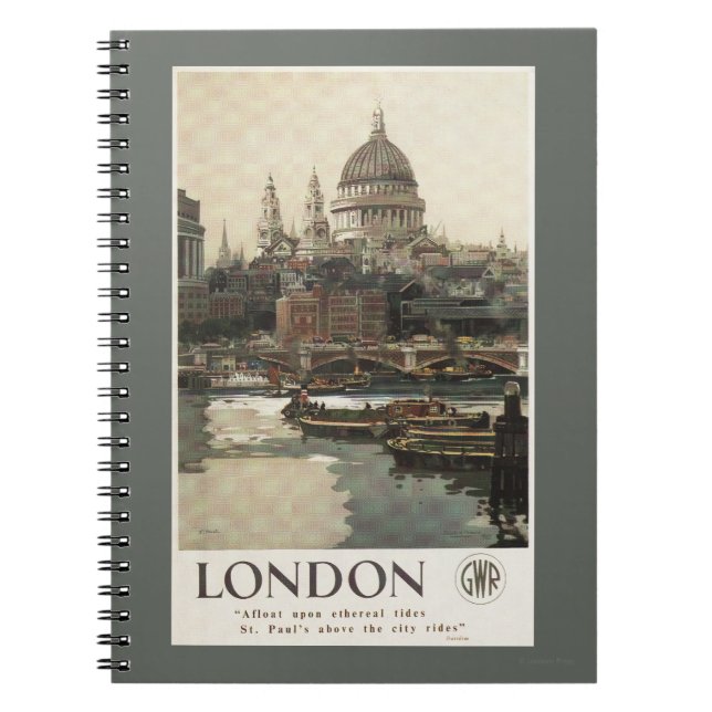 Great Western Railway St. Paul's Travel Poster Notebook (Front)
