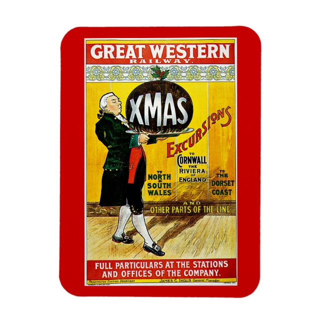 Great Western Railway Xmas Excursions Magnet (Vertical)